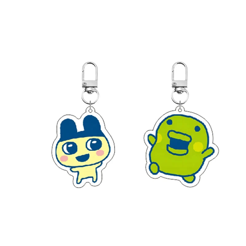 Acrylic GoGo Tamago Q Version Mobile Phone Chain Mametchi Kuchipatchi Mimitchi Gozarutchi Key Chain Cell Phone Pendant Gifts