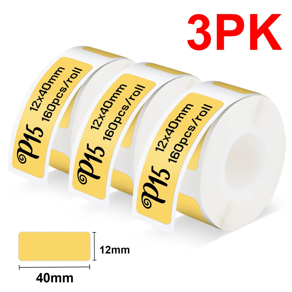 Portable Label Maker P15 Adhesive Thermal Label Printer Wireless Bluetooth Sticker Printer with P15 Self-adhesive Label Paper