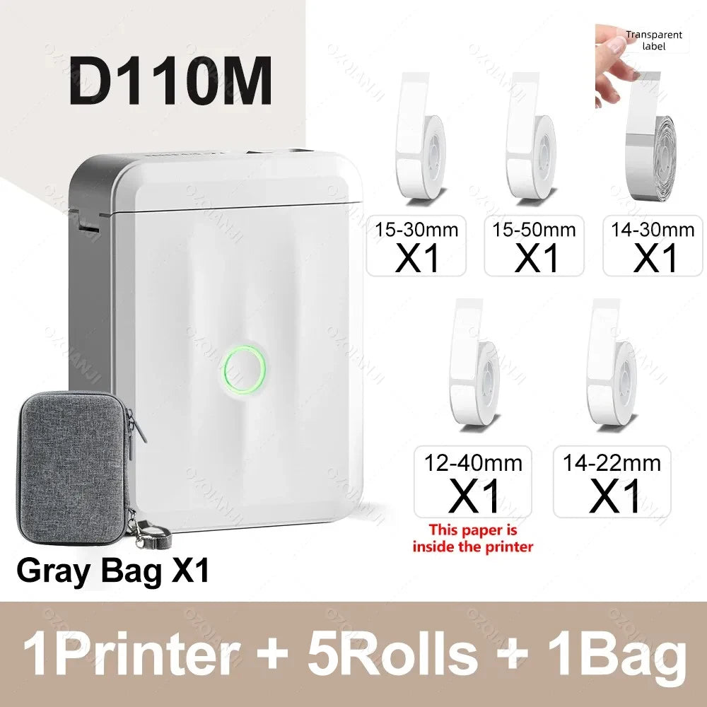 Niimbot D110 Label Printer Bluetooth Mini Adhesive Portable Smart Label Maker UV Without Ink For Office School Labeling Machine