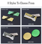 Personalized Name Tags Free Design No MOQ Rectangle Metal Engraved Nameplate Custom Logo Staff Employee ID Name Badge