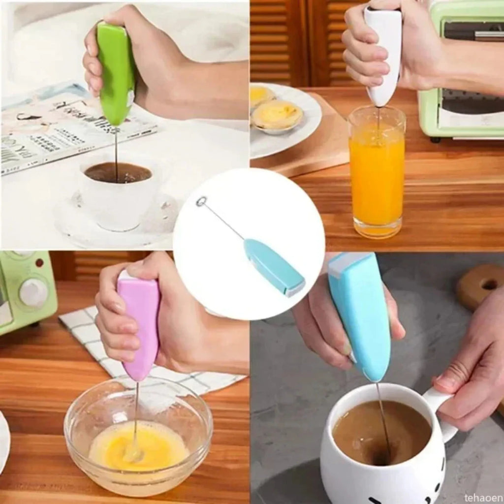 Handheld Electric Egg Beater Mini Battery Powered Milk Frother Coffee Drink Mixer Milk Foamer Kitchen Tools