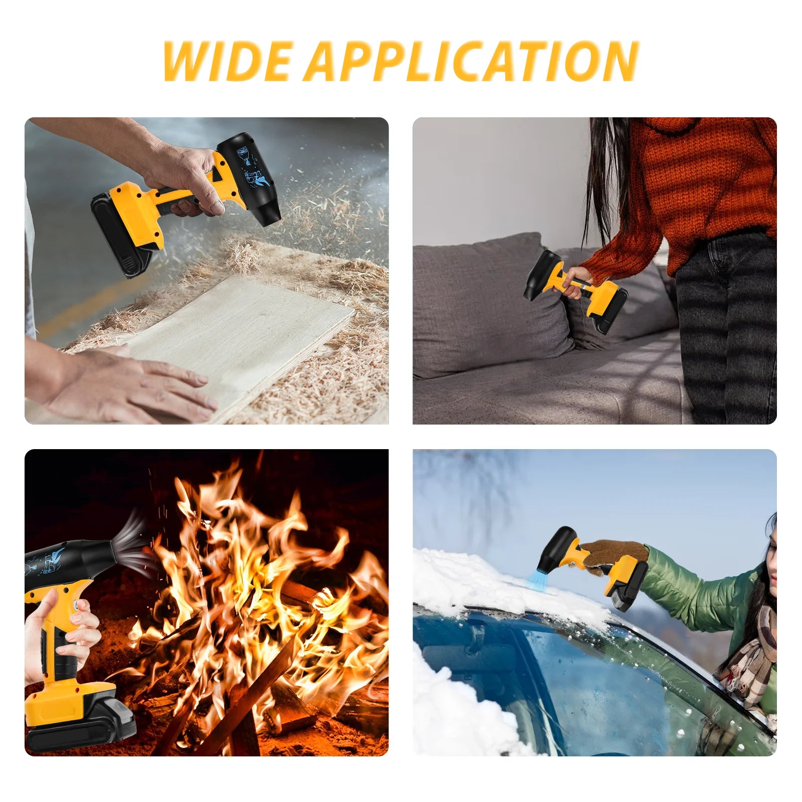 Brushless Electric Turbo Blower Jet Fan 130000RPM 4-Speed Handheld Air Blower Leaf Dust Blowing Tool for Dewalt 20V Battery Pin