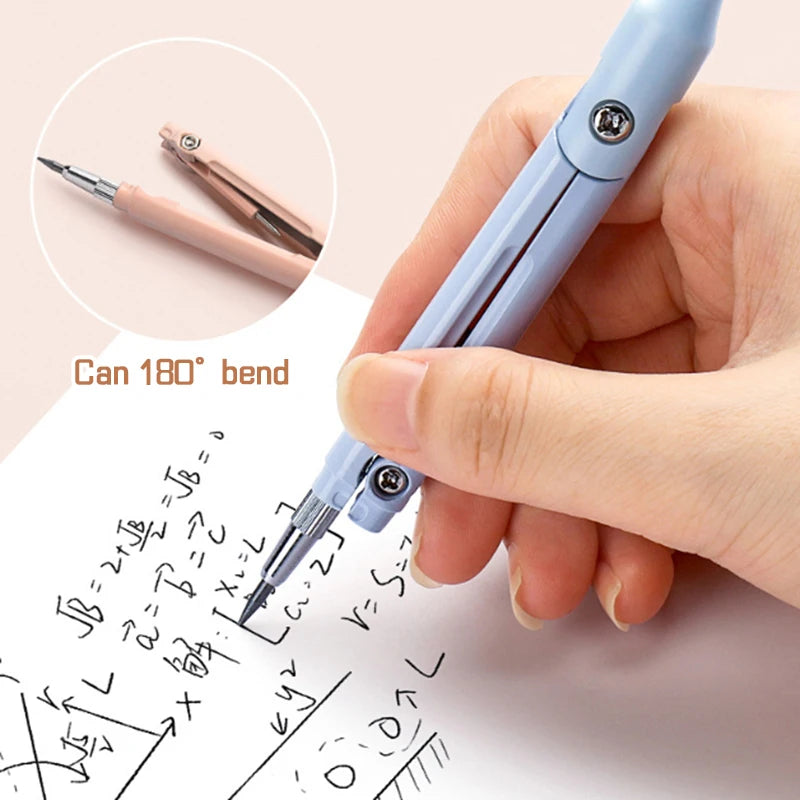 3 In 1 Compass Geometry Set With Ruler Pencil Multifunctional School Drawing Compass Math Geometry Tool Stationery