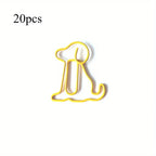 20pcs Colorful Animal Paper Clips - Cute Sitting Dog Design, Iron Material, Perfect for Office Organization