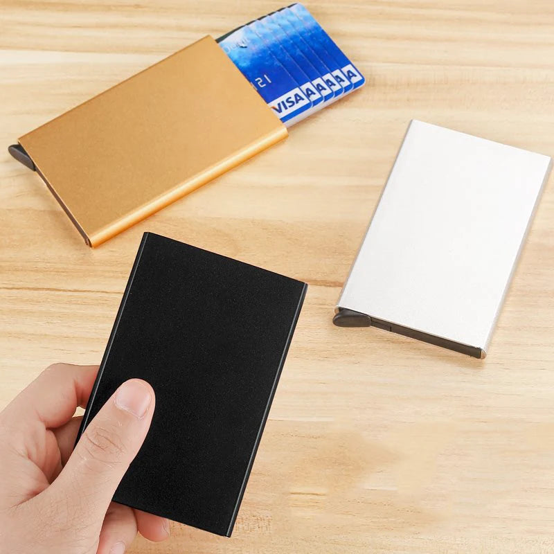 Anti Rfid Blocking Protected Magic Men ID Credit Card Holder Wallet Men Women Metal Business Bank CreditCard Cardholder Case