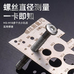 Stainless Steel Double-Sided Engraved Screw Gauge - Length Diameter Pitch Thread Measuring Caliper Tool