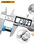 6 Inch 150mm Digital Vernier Caliper Stainless Steel Micrometer Measuring Tool Depth Ruler