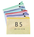 5PCS Stationery Storage Folder File Mesh Zipper Pouch A4 A5 A6 B5 2PCS A3 B4 Document Bag Zip File Folder School Office Supplies