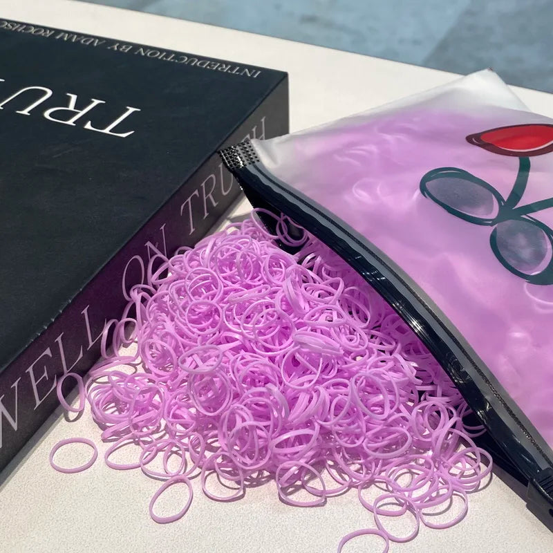 2000pcs/lot Small Disposable Transparent Hair Ties For Kid Girls Elastic Rubber Bands For Bracelets Baby Mini hair Rope Headband