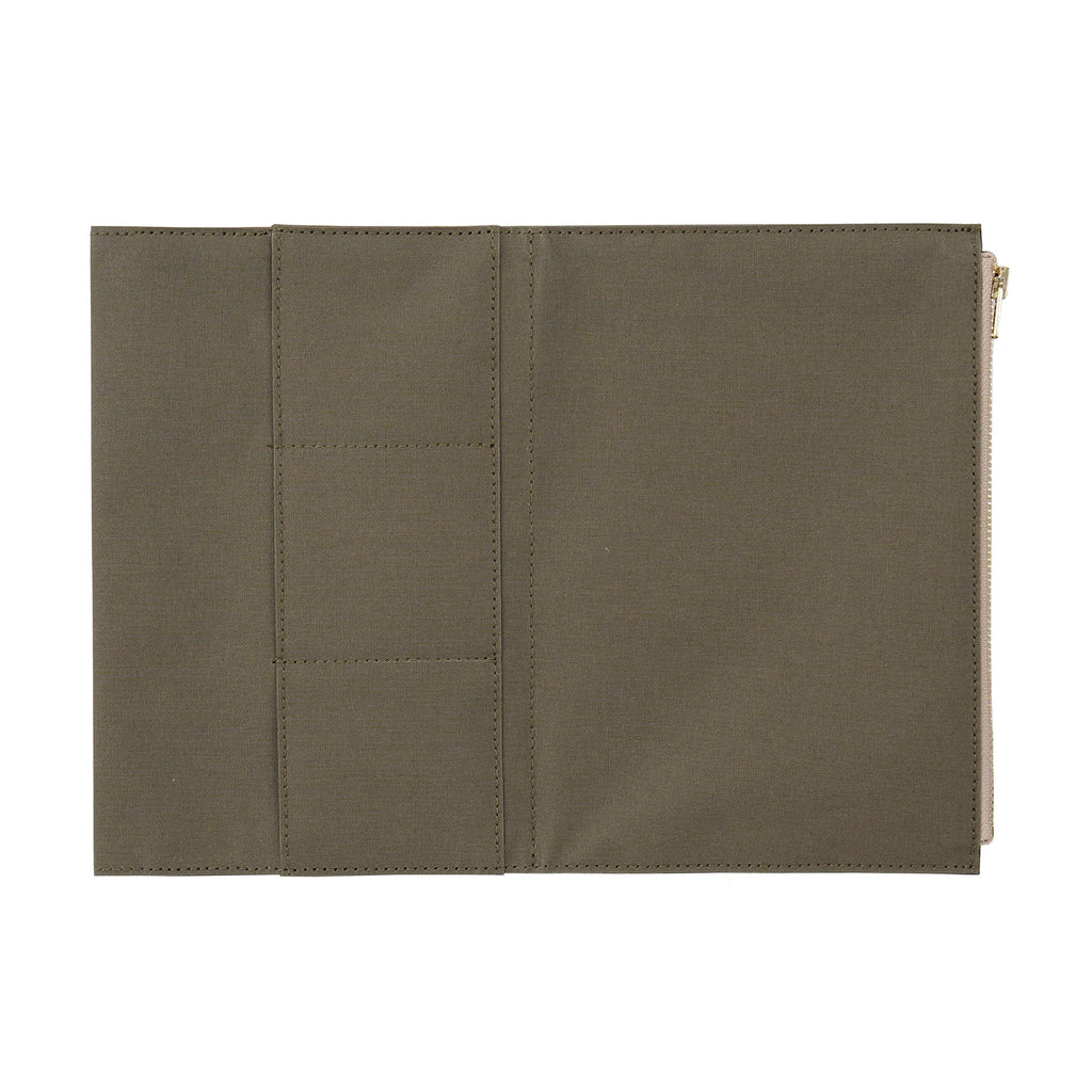 Canvas Zipper Card Holder for Travel Notebook, Canvas Storage Bag File Folder Refill Insert for Standard Journals Stationery