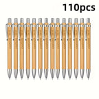 20/50/110PCS Customizable Bamboo Ballpoint Pens Smooth Writing Ideal for School Teachers Offices Advertising Promotional Pens