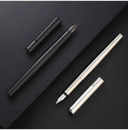 High Quality 0.38mm Extra Fine Nib Fountain Pen Stainless Steel Extremely Black Metal Business Office Writing Calligraphy Pens