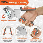 Handheld Grommet Punch Pliers Kit 3/8 Inch Eyelet Setting Tool with 500PCS Metal Grommets for Leather Craft Fabric Clothing Shoes Bags Tarpaulins Belts Curtains DIY Sewing Repair Installation Hand Tool Accessories Set