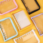 A5 Binder Cute Transparent Binder Notebook Filing Cabinet A5 Ring Pockets Leaf Filing Cabinet A5 Macaron Binder HYJ02