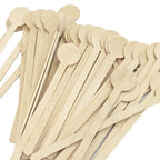 100 Pcs Wooden Coffee Stirrer Sticks Round Head Biodegradable Hot/Cold Drinking Stir Popsicle Disposable Coffee Swizzle Stick