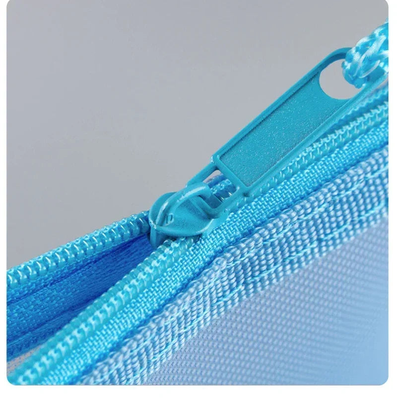 Transparent  A4/A5/A6 Mesh Zipper Pouch Clear Document Bag Book File Folders Stationery Pencil Case Storage Bags Makeup Pouch