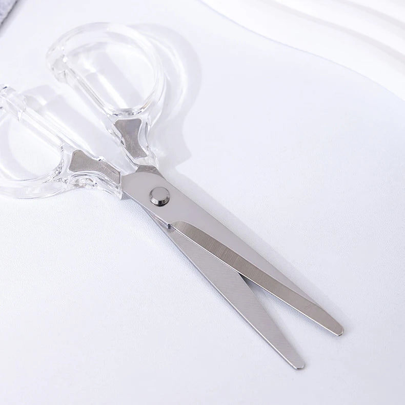 Acrylic Scissors Transparent Handle Gold Silver Colored Sharp Stainless Steel Kitchen,Office Stationery,Paper Cut Pruning Sewing