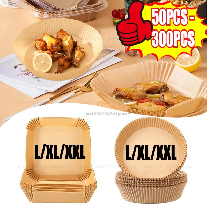 Paper for Airfrier Anti Fat Hot Air Fryer Silicone Oil Paper Air Fryer Liner Non-fat Paper Oven Accessories Nonstick Parchment