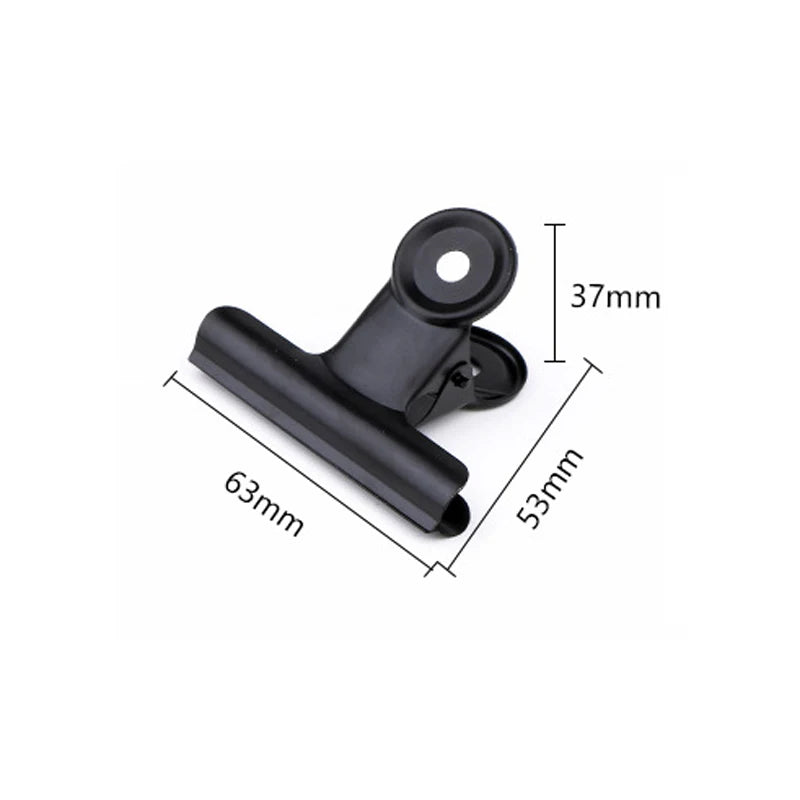 10-Pack Black Metal Paper Clip Office Stationery Small Book Fixing Clip Sketching Board Clip Household Supplies