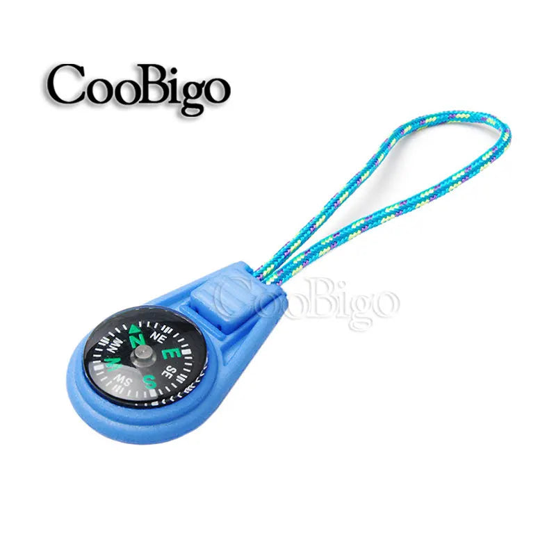 10Pcs Colorful Survival Keychain Zipper Pull Mini Compass for Outdoor Backpack Camping Hiking Pocket Navigator Adventure Tool