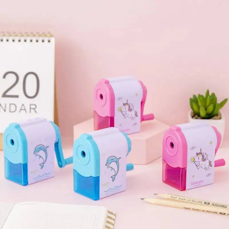 1-2 pcs Cute Unicorn/Dolphin Mechanical Sharpener For Pencil School Office Supplies Creative Stationery Back To School