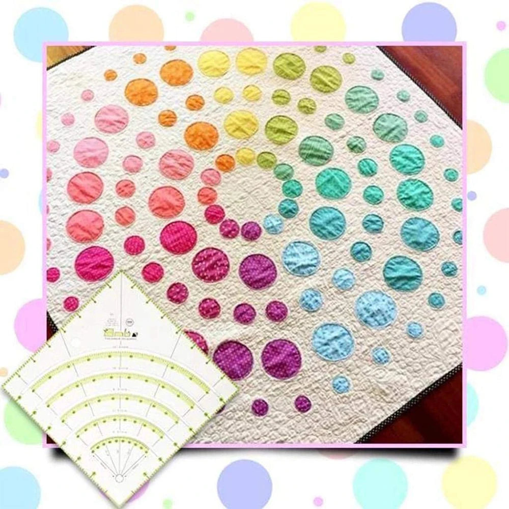 8x8" Acrylic Sewing Quilting Ruler Multifunctional Fans Quilt Patchwork Ruler Sewing Template Patchwork Tool DIY Sewing Supplies