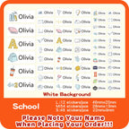 Custom Transparent Self-adhesive Baby Name Sticker Customised Kindergarten Tag in Hebrew Personalized Waterproof Stickers Label