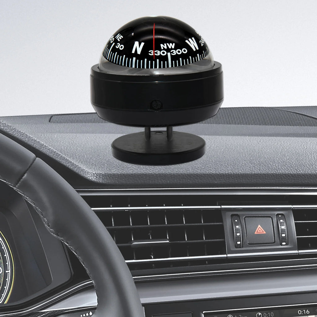For Boat Yacht Car Waterproof Navigation Compass With Electronic LED Light White/Black Marine Sea Pivoting Marine Compass