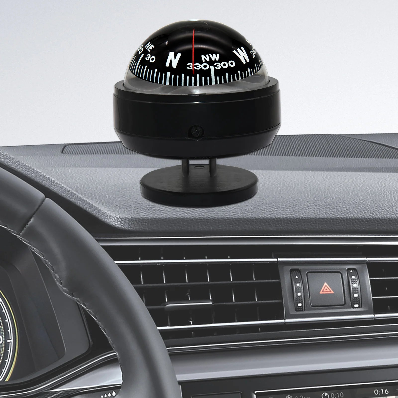 For Boat Yacht Car Waterproof Navigation Compass With Electronic LED Light White/Black Marine Sea Pivoting Marine Compass