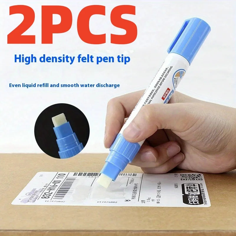 1/2/6 Pack Thermal Paper Correction Fluid Express Applicator Privacy Text Quick-Dry Cover-Up Liquid Correction Tool Traceless Eraser Pen for Use with Express Delivery Labels, Phone Bills, and Account Clearing Tool