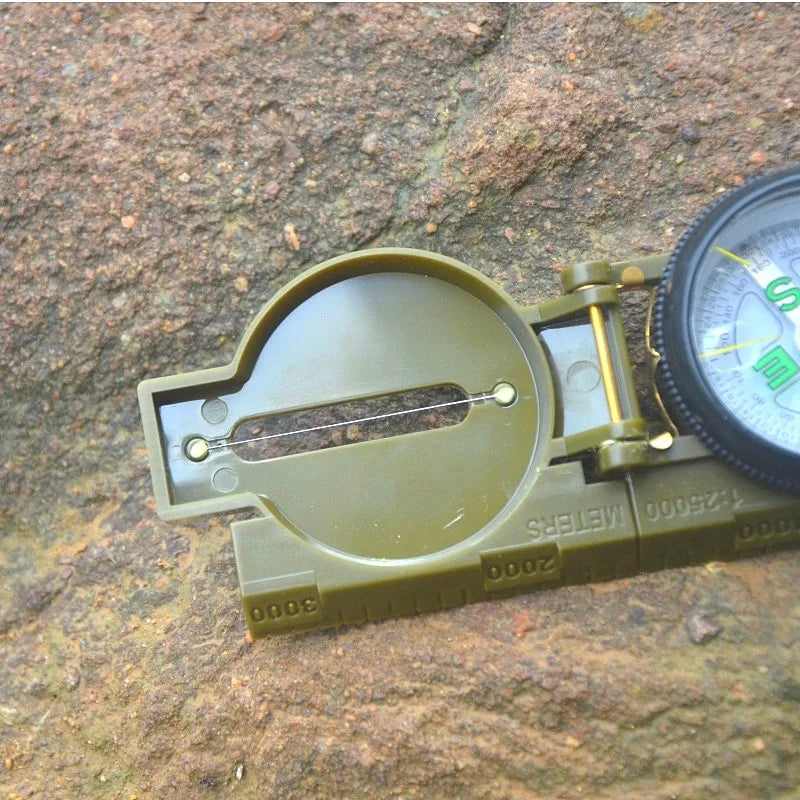 Aluminum alloy Portable Army Green Folding Lens Compass Metal Military Marching Lensatic Camping Compass Guide High Precision