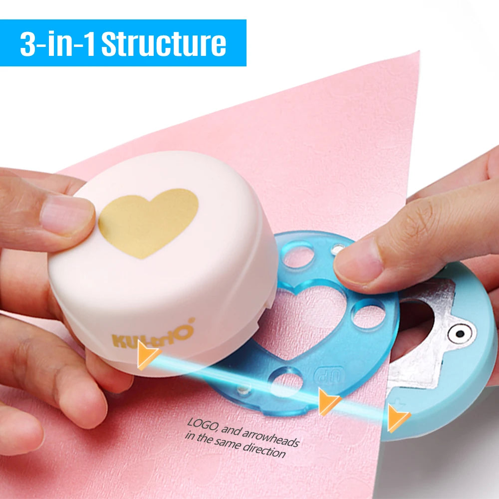 KW-triO Craft Hole Punch Handmade Scrapbook Paper Puncher Scrapbooking Maganetic Punches Crafting Designs for Office Supplies