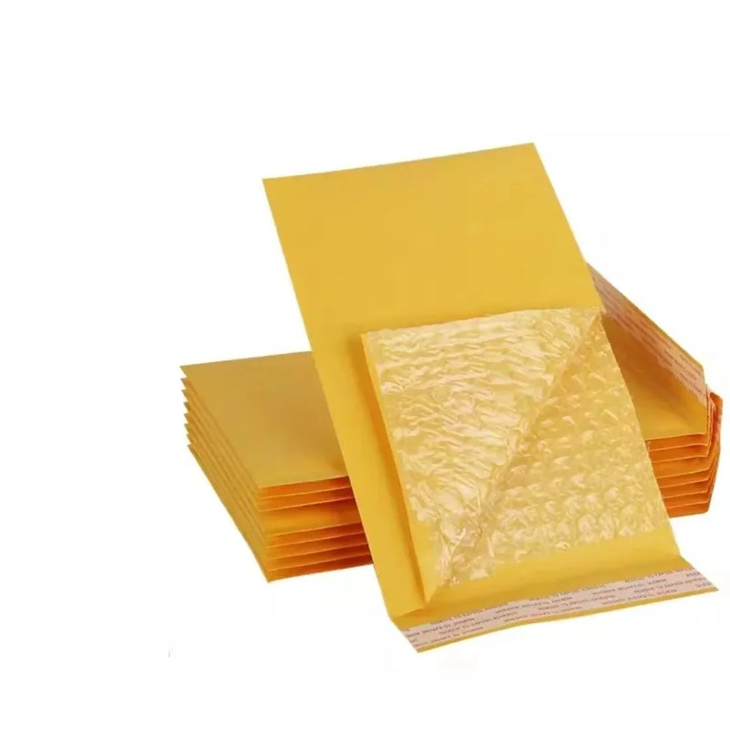 10/50pcs/pack Meduim Thick Shipping Envelopes with Packaing Yellow Waterproof Paper Bubble Mailers Mailing Bags Packing