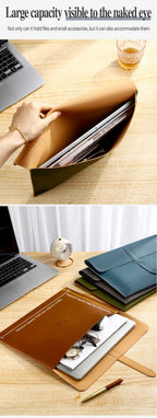 A4 Thick Leather Document Bag, A4 Folder,Business Information Bag, School And Office Supplies, Storage Bag Back To School