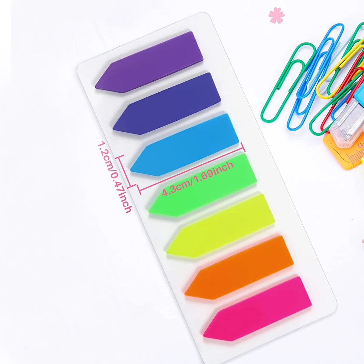 7 Packs 1400 Sheets Transparent Sticky Notes Self-Adhesive Annotation Books Bookmarks Memo Pad Index Tabs Stationery