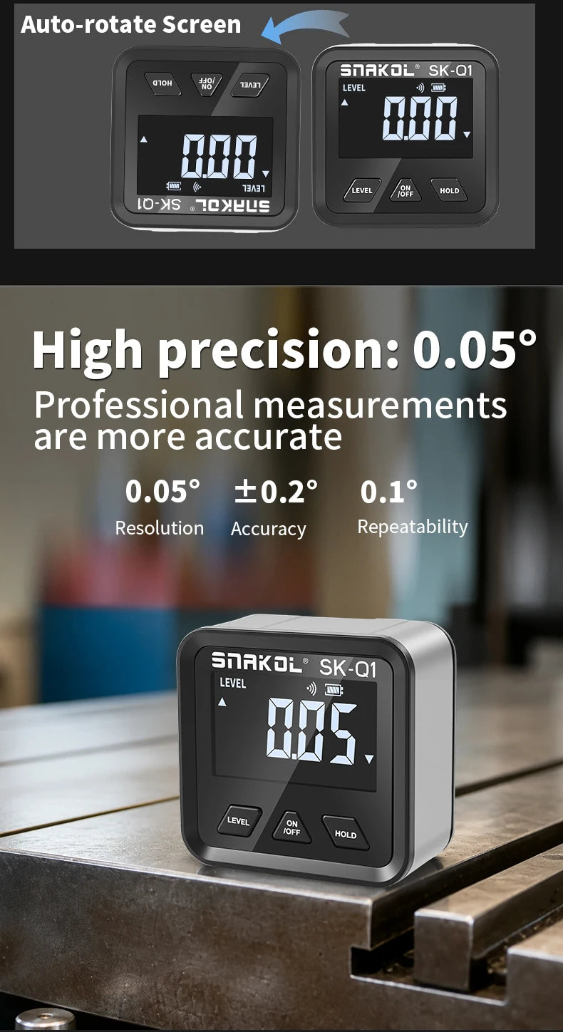 snakol Angle Protractor 360 Degree Mini Electronic Digital Protractor Inclinometer Angle Finder Gauge Measurement Box
