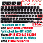 Keyboard Cover for 2022-2024 M4 M3/M2/M1Chip Pro 14"/16" A3401/A2992/A2779/A2991/A3403 MacBook Air 15.3"/13.6" A3113/A3114/A2941