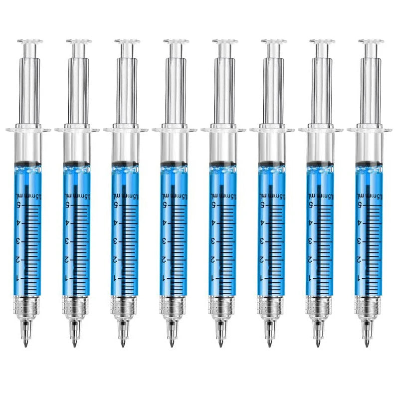 8Pcs Novelty Syringe Ballpoint Pens Cute Stationery Nurse Pen Ballpoint Pen 0.5mm Ballpen