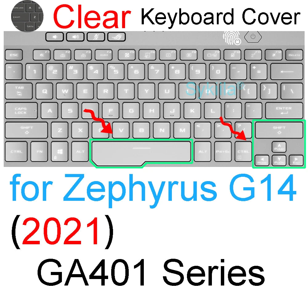 Keyboard Cover for ROG Zephyrus G14 G15 G16 M15 M16 S15 S17 G M S Duo GU605 GA605 GA503 GA403 Silicone Protector Skin Case
