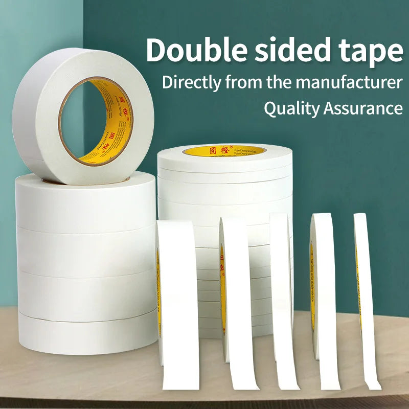 10M White Double Sided Tape Ultra-thin High-adhesive Super Strong Hand Tearable Tape 5-40mm Wide for Crafting And Packaging