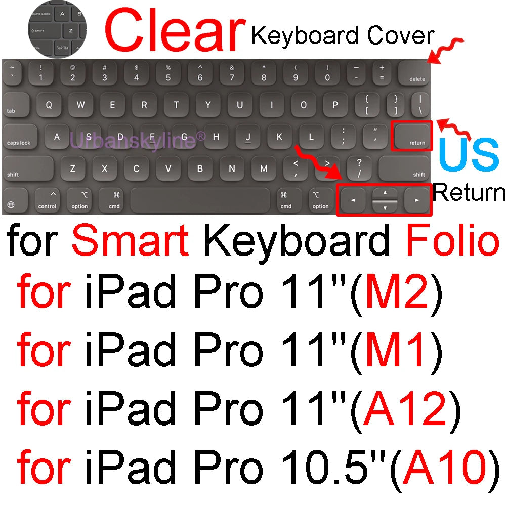 Keyboard Cover for iPad Pro 13 M4 12.9 Magic Keyboard Air 11 M3 10 10.5 10.9 M2 M1 Smart Case Folio Silicone Protector Skin TPU