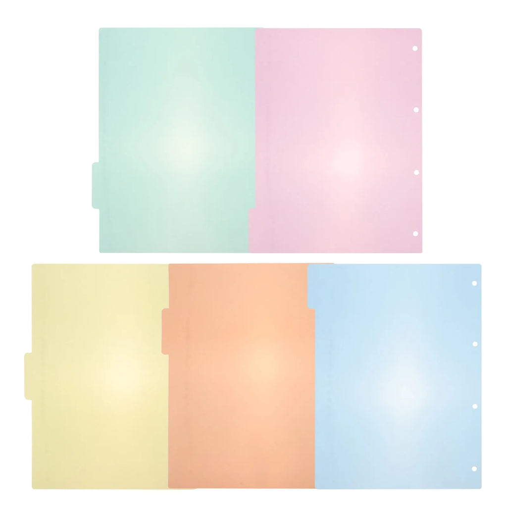 10Pcs Bright Colorful Index Dividers Label Set Smooth Surface High-Quality Paper Tab for Office School Binder Organization Index