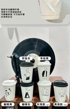 50 Sets of Coffee Packaging Cups Thickened and Heat-resistant Disposable Paper Cups Handdrawn Boys and Girls Juice Milk Mug