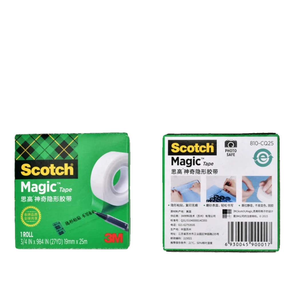 3M Scotch 810 Magic Tape High Viscosity No Trace Invisible Adhesive Tape Home Office Supplies and School Supplies Tape 19mm*10m