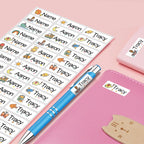 Customized School Name Stickers,Transparent Waterproof Labels for Kids Supplies-Multilingual Design,DIY Crafts Personalization‌