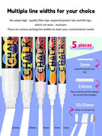 1/3 Pcs White Liquid Chalk Painting, Marking Erasable Dust-free Water-soluble Marking Pen School Classroom Office Supplies