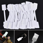 100pcs White Price Label Tags with Hanging String Jewelry Stationery Shoes Cloth