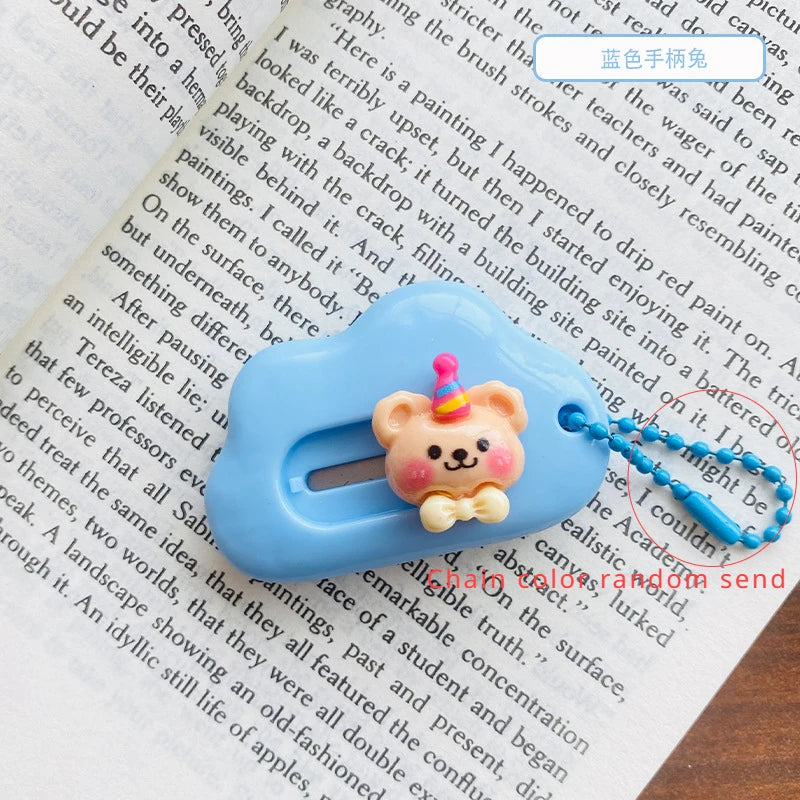 1pc Dopamine Cloud Mass Letter Opener Cartoon Cute Utility Knife Student Mini Box Cutter Hand-made Sharp