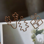20pcs Retro Metal Clips Mini Christmas Tree Paper Clip Bookmark Book Binding Notebook Decor Stationery School Binding Supplies