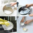 Thickened Steel Wire Cleaning Cloth Non-Scratch Double-layer Iron Microfiber Mesh Dishrag Washing Pot Rags Kitchen Towel